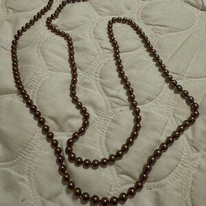 Women's 28" brown tone beaded necklace